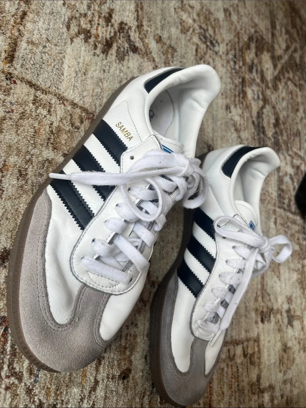 adidas Samba Leather Sneakers in White, Black, Gray
